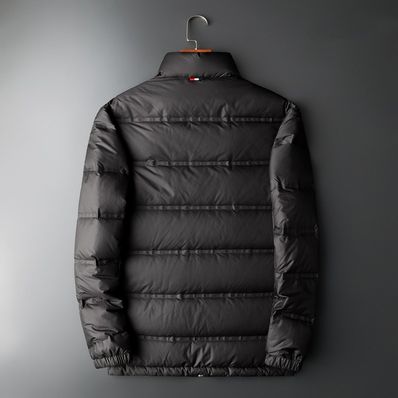 Îmbrăcăminte pentru bărbați de marcă de mărimi plus Jachetă de iarnă ultra ușoară, rezistentă la apă și vânt, cu guler la modă Parka casual din puf