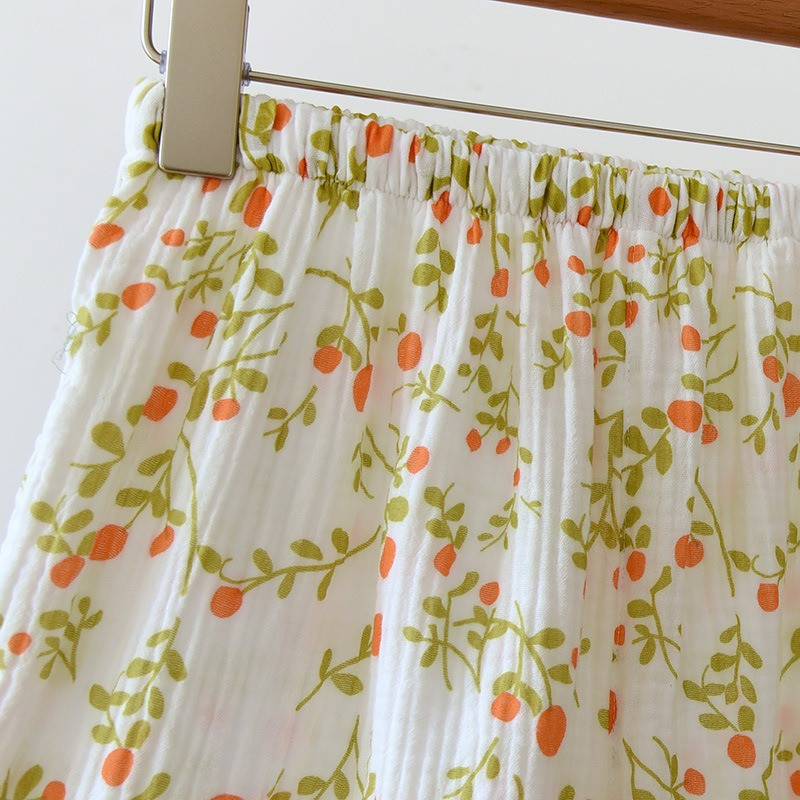 Vară, stil japonez, tifon dulce, kimono din bumbac, pijama cu rever, desene animate, drăguț, imprimare, largi, haine de dormit, femei, 2 piese.