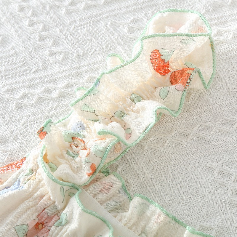 Καλοκαιρινή νέα γυναικεία φόρμα πιτζάμα 100% βαμβακερή κρεπ ζαρτιέρες με δαντέλα + σορτς λεπτά χαριτωμένα ρούχα για το σπίτι 2 τεμαχίων Σετ Πυτζάμες Πυτζάμες