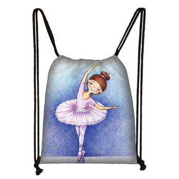 Elegent Ballet Dancing Girls Drawring Bag Дамски модни чанти за съхранение Тийнейджърски момичета Раница Детска чанта за книги Обувки Чанти