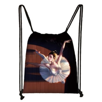 Elegent Ballet Dancing Girls Drawring Bag Дамски модни чанти за съхранение Тийнейджърски момичета Раница Детска чанта за книги Обувки Чанти
