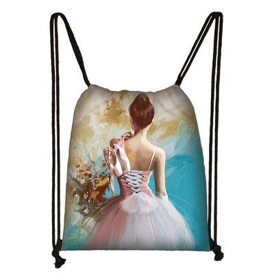 Elegent Ballet Dansatoare Fete Geantă cu șnur Femei Genți de depozitare la modă Adolescent Fete Rucsac Copii Geantă Pantofi Genți