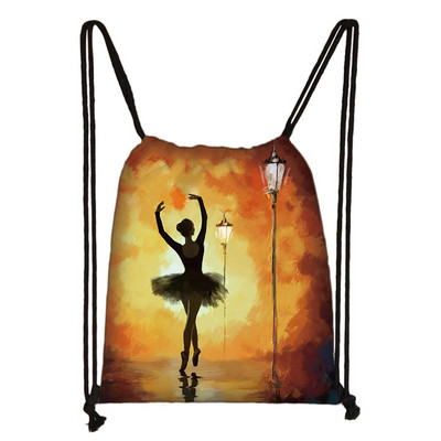 Elegent Ballet Dansatoare Fete Geantă cu șnur Femei Genți de depozitare la modă Adolescent Fete Rucsac Copii Geantă Pantofi Genți