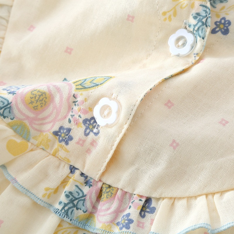 Καλοκαιρινή πιτζάμα Mujer Rose Σετ Πυζάμες Κοντό μανίκι Σορτς Lovely Ruffle Πουλόβερ με λαιμόκοψη V-λαιμόκοψη Αναπνεύσιμο νυχτικό