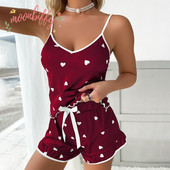 Set de pijama sexy 2 piese pentru dama Set de pijamale cu decolteu adânc în V Set de pantaloni scurți Costum de pijama din dantelă Lenjerie de dormit pentru femei Cămașoare de noapte sexy Îmbrăcăminte de acasă