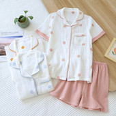 2 ΤΕΜ Γυναικεία Σετ Πυτζάμες Γλυκά χαριτωμένα πουά μόδας καλοκαιρινά κοντομάνικα σπίτια Κορεατικά ελαστικά παντελόνια φαρδιά πυζά