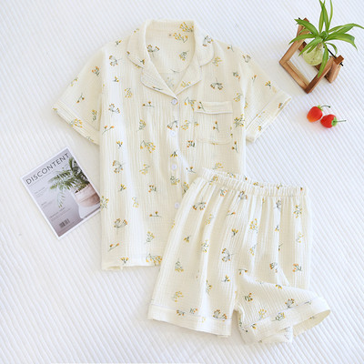 2 ΤΕΜ Γυναικεία Σετ Πυτζάμες Γλυκά χαριτωμένα πουά μόδας καλοκαιρινά κοντομάνικα σπίτια Κορεατικά ελαστικά παντελόνια φαρδιά πυζά