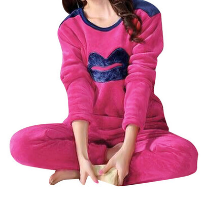 2022 de iarnă pijamale de flanel din desene animate cu mânecă lungă din lână de corali haine de dormit calde pentru femei, pijamale, iepure, vacă, animale