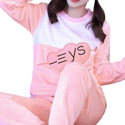 2022 de iarnă pijamale de flanel din desene animate cu mânecă lungă din lână de corali haine de dormit calde pentru femei, pijamale, iepure, vacă, animale