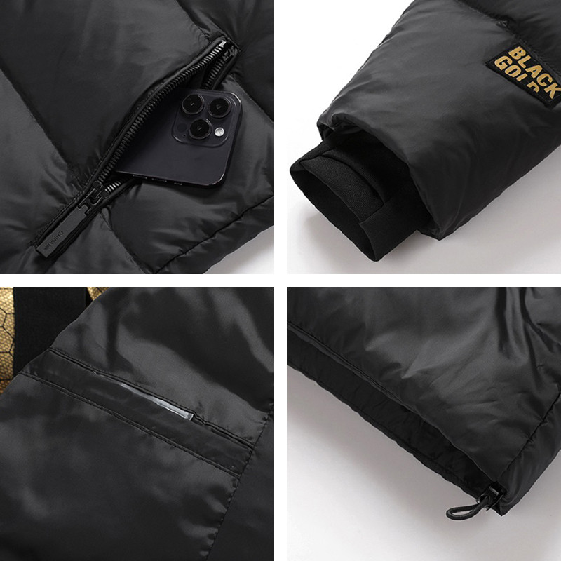 Ανδρικό πουπουλένιο μπουφάν ζεστό με κουκούλα αδιάβροχο παλτό χειμωνιάτικο ανδρικό χοντρό αντιανεμικό ελαφρύ Υψηλής ποιότητας λεπτό τζάκετ ανδρικό ζεστό