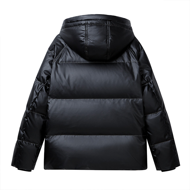 Jachetă de iarnă, cu glugă, cu glugă, pentru bărbați, ușoară, respirabilă, impermeabilă, pufă groasă, clasică, casual, parka de înaltă calitate