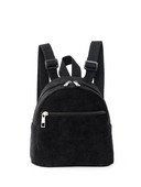 Rucsac negru pentru femei, mini rucsac din velur, rucsac mic, geantă de școală, potrivită pentru călătorii și cumpărături