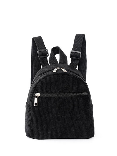 Rucsac negru pentru femei, mini rucsac din velur, rucsac mic, geantă de școală, potrivită pentru călătorii și cumpărături