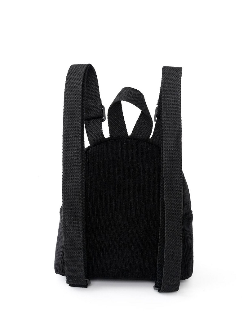 Rucsac negru pentru femei, mini rucsac din velur, rucsac mic, geantă de școală, potrivită pentru călătorii și cumpărături