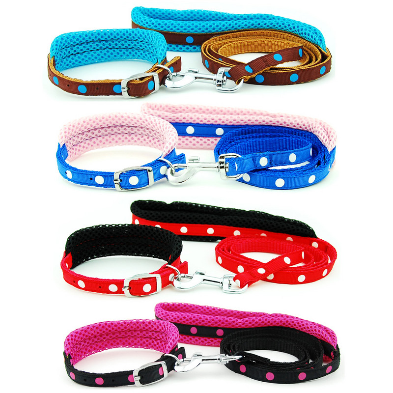 Λουρί για κολάρο σκύλου Ρυθμιζόμενο διχτυωτό κολάρο με μολύβδινο κολάρο γάτας σκύλου Επενδυμένο λουρί για κουτάβια μικρού μεσαίου μεγέθους σκύλους