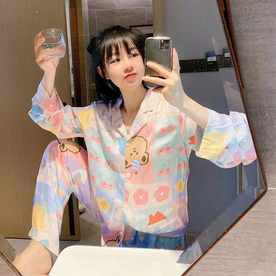 Naiste kevad, 2 tk pidžaamakomplekt, armas multifilm, koduülikond, sügis, mugav pleed, pikkade varrukatega, topid Püksid, puhkeriided