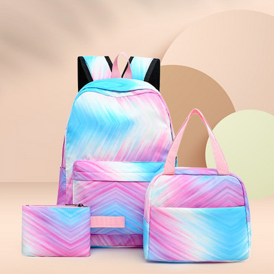 3tk Naiste seljakott Lips, värviline lõuend koolikotid õpilaste koolikotid sülearvuti raamatukotid tüdrukud kolledži lastele seljakoti pakk Mochilas