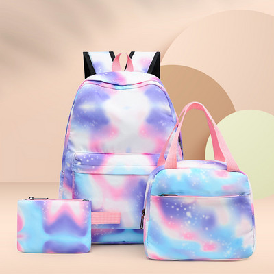 3tk Naiste seljakott Lips, värviline lõuend koolikotid õpilaste koolikotid sülearvuti raamatukotid tüdrukud kolledži lastele seljakoti pakk Mochilas