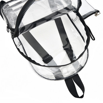 Διαφανές PVC γυναικείο σακίδιο πλάτης Μονόχρωμο Casual Clear αδιάβροχες σχολικές τσάντες Γυναικείες τσάντες ώμου ταξιδιού Σακίδιο