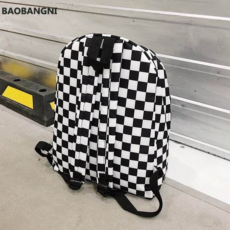 Naiste meeste Unisex võrega seljakott Uus trendi malelaud teismeliste koolikott Paarid seljakott reisikott