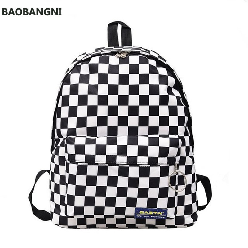 Naiste meeste Unisex võrega seljakott Uus trendi malelaud teismeliste koolikott Paarid seljakott reisikott