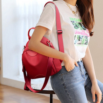Επώνυμη δερμάτινη γυναικεία σχολική τσάντα πλάτης Casual σακίδιο πλάτης για κορίτσια Τσάντες ώμου με διπλό φερμουάρ 2023 Νέα