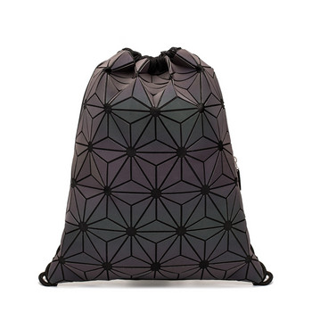 Νέα γυναικεία σακίδια πλάτης με κορδόνια ολογραφική τσάντα Γυναικεία φωτεινή γεωμετρική τσάντα πλάτης για έφηβες σχολικές τσάντες παραλίας Bao bag