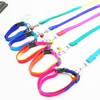 Reguleeritav lemmikloomade jalutusrihm 1,2 M Rainbow nailonist kaelarihma ja jalutusrihma komplekt väikestele koertele Kassipoja kutsika jõulukingitused Lemmikloomatarvikud