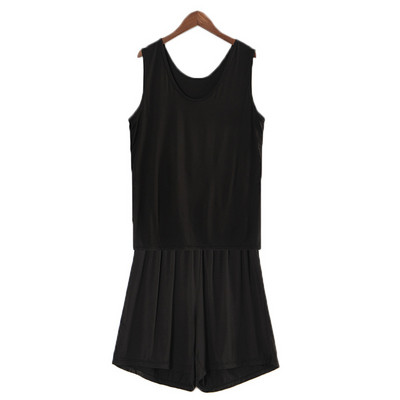 Дамски модални пижами с голям размер 2 бр. Спално облекло Летен ежедневен свободен комплект за сън Домашен къс спално облекло без ръкави 6XL 7XL