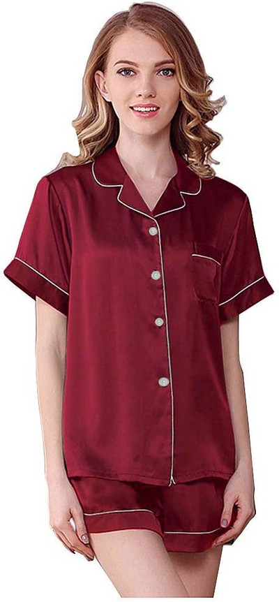 Γυναικείες Πιτζάμες Μεταξωτές Σατέν Πυτζάμες Σετ Πυτζάμες Πιτζάμες Πιτζάμες Σετ Πυτζάμες Γυναικεία Σετ Σαλόνια 4XL 5XL