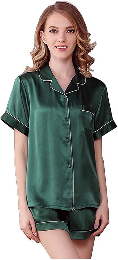 Γυναικείες Πιτζάμες Μεταξωτές Σατέν Πυτζάμες Σετ Πυτζάμες Πιτζάμες Πιτζάμες Σετ Πυτζάμες Γυναικεία Σετ Σαλόνια 4XL 5XL