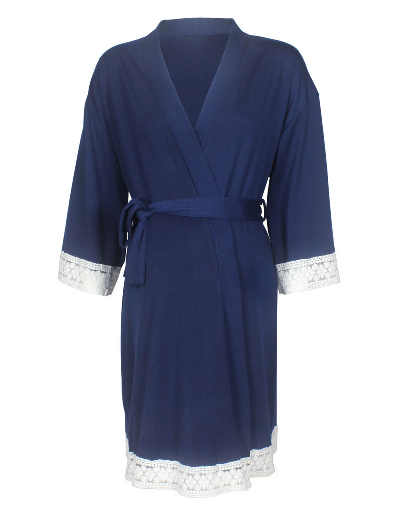 Robă din dantelă Cămașă de noapte pentru alăptare pentru femei însărcinate mozaic mânecă trei sferturi Maternitate Alăptare îmbrăcăminte pijama