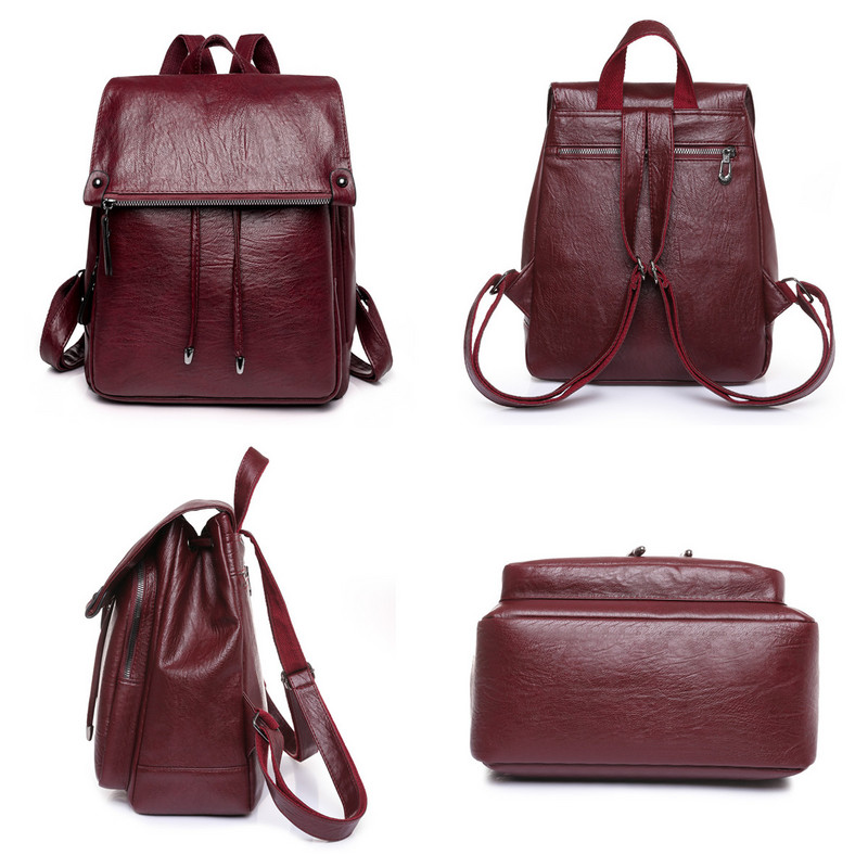 Γυναικεία μοδάτα σακίδια πλάτης Σχολικές τσάντες ώμου για έφηβες τσάντες βιβλίων Preppy style PU δερμάτινο σακίδιο πλάτης Γυναικείο σακίδιο