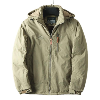 Ανοιξιάτικο φθινόπωρο αδιάβροχο μπουφάν για εξωτερικούς χώρους πεζοπορικό μπουφάν με κουκούλα Windbreaker fleece επένδυση Ανδρικά παλτό με ζεστή κουκούλα