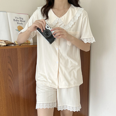 CAIYIER Green Grid Γυναικείες πιτζάμες Καλοκαιρινό κορίτσι Κορεάτικα γλυκά νυχτικά Απαλά καθημερινά υπνοδωμάτια Γυναικεία ιαπωνικά κομψά ρούχα για το σπίτι