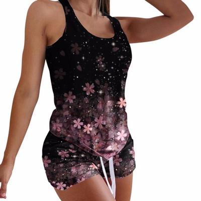 Σετ πιτζάμες Γυναικεία Αστέρια και Ρίγες Εκτύπωση Ιουλίου της 4ης Loose Sleepwear Γραφικά μπλουζάκια και σορτς 2 τεμαχίων σετ Activewear Outfits