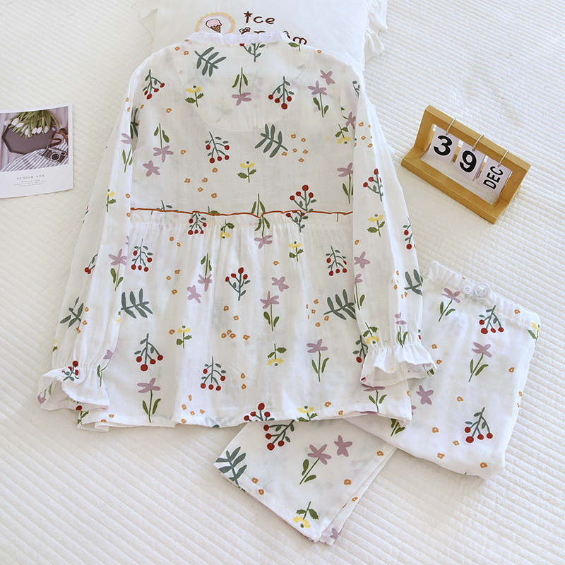 Κοστούμι εγκυμοσύνης από καθαρό βαμβακερό λουλουδάτο για έγκυες γυναίκες που θηλάζουν 2023 Άνοιξη Νέα ενδύματα νοσηλείας με λαιμόκοψη V