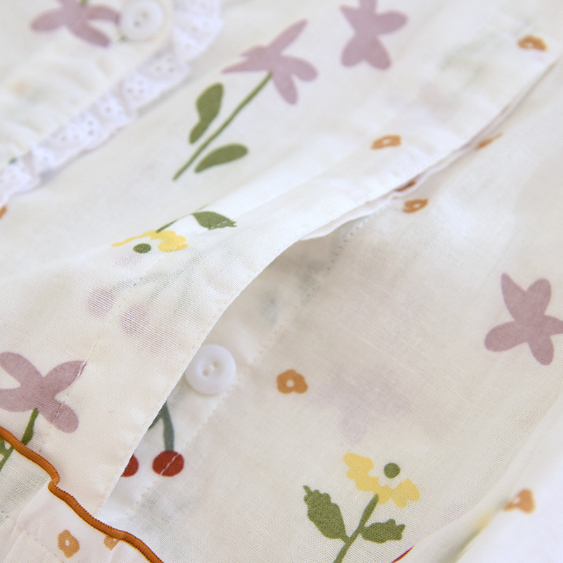 Κοστούμι εγκυμοσύνης από καθαρό βαμβακερό λουλουδάτο για έγκυες γυναίκες που θηλάζουν 2023 Άνοιξη Νέα ενδύματα νοσηλείας με λαιμόκοψη V