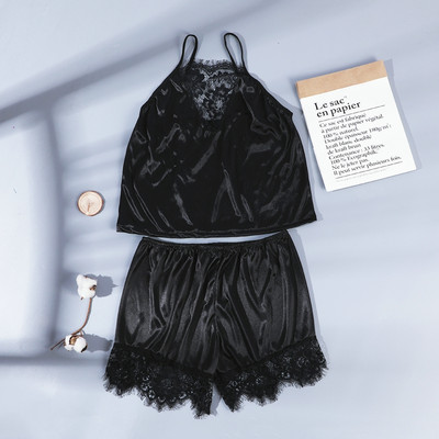 4PC Robe de mătase Costum de dormit Femei Dantela Satin Pijamale Set de rochii de noapte Cami cu decolteu în V Purtați pijama Home Lenjerie de noapte Cămașă de noapte de primăvară