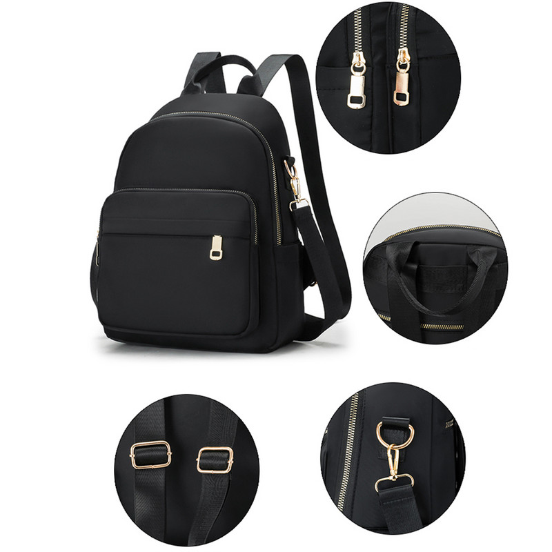 Γυναικεία τσάντα πλάτης Classic Nylon Pure Color Lady Lady Large Capacity Tote Shoulder Bag for Women Μοντέρνα διακόσμηση