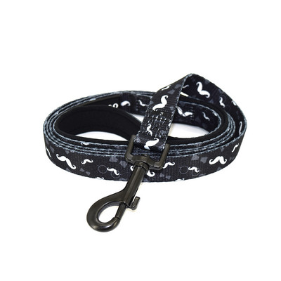 Podesiva ogrlica za pse Izdržljiva, mekana, slatka, povodac s dizajnom brkova u boji, neoprenski pojas s dozatorom vrećice za izmet