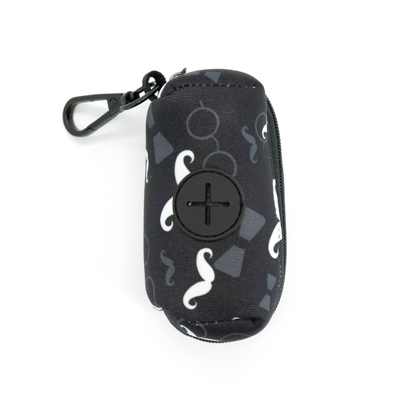 Podesiva ogrlica za pse Izdržljiva, mekana, slatka, povodac s dizajnom brkova u boji, neoprenski pojas s dozatorom vrećice za izmet