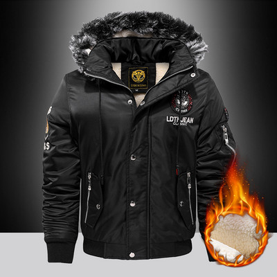 Thick Fashion Down & Parka Coat Oversize Plus Velvet Thick 2023 Brand Keep Warm Winter vyriška juoda mėlyna raudona paminkštinta striukė