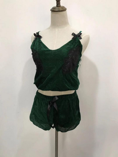 Γυναικείες σέξι σατέν πιτζάμες σετ πυτζάμες με λαιμόκοψη V-λαιμόκοψη Πυτζάμες με δαντέλα Εσώρουχα με παπιτζάμες Σορτς Σετ πιτζάμες θηλυκές