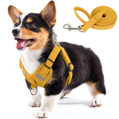 Ρυθμιζόμενο λουρί σκύλου Αναπνεύσιμο λουρί Σκύλος χωρίς έλξη Ανακλαστικό λουρί και λουρί σκύλου για μικρό μεσαίο κατοικίδιο