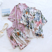 Σετ γυναικείες πιτζάμες Viscose Lovely Sweet Πολύ μαλακό λεπτό κοντό πυτζάμα Loose print αναπνέον κοστούμι σπιτιού για το καλοκαίρι