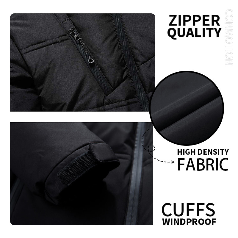 Fehér kacsatoll kabát férfi téli férfi kabát szélálló levehető sapka Parkas egyszínű kültéri alkalmi kapucnis kabát