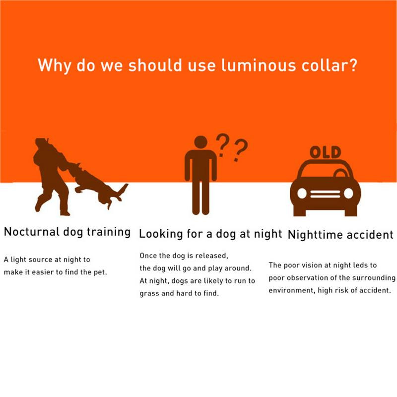 Κολάρο LED για σκύλους Ρυθμιζόμενο κολάρο κατοικίδιων για νυχτερινό περπάτημα Λαμπερό κολάρο ασφαλείας κατοικίδιου κολιέ ασφαλείας κατοικίδιων για τα σκυλιά σας που περπατούν
