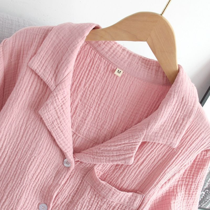 2 τμχ Σορτς κοστούμι πιτζάμες για υπνοδωμάτια Γυναικεία βαμβακερή απλή σχεδίαση κοντό μανίκι Γυναικεία λεπτή καλοκαιρινή γλυκιά μασίφ φόρμα πιτζάμα