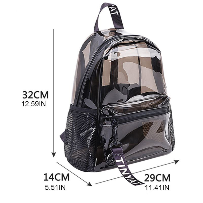 Rucsac de femeie din PVC transparent la modă New Trend Rucsac solid transparent Rucsac de școală de călătorie Geantă pentru fete Copii Mochila